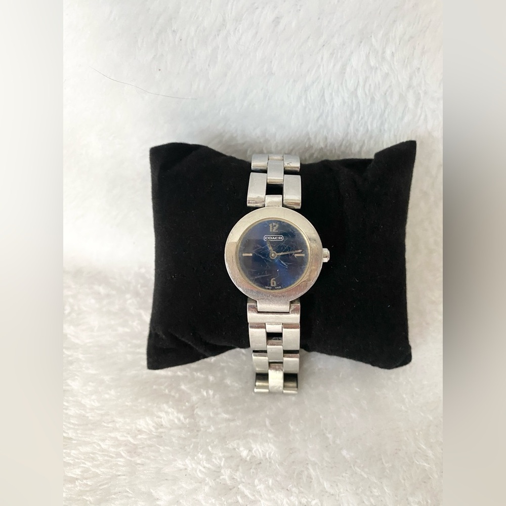Coach silver tone link ladies watch